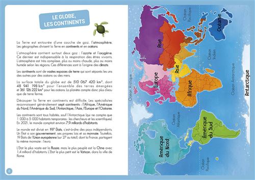 À la Découverte du Monde Magnetic Toy - French Language Educational World Map Puzzle for Kids 6+