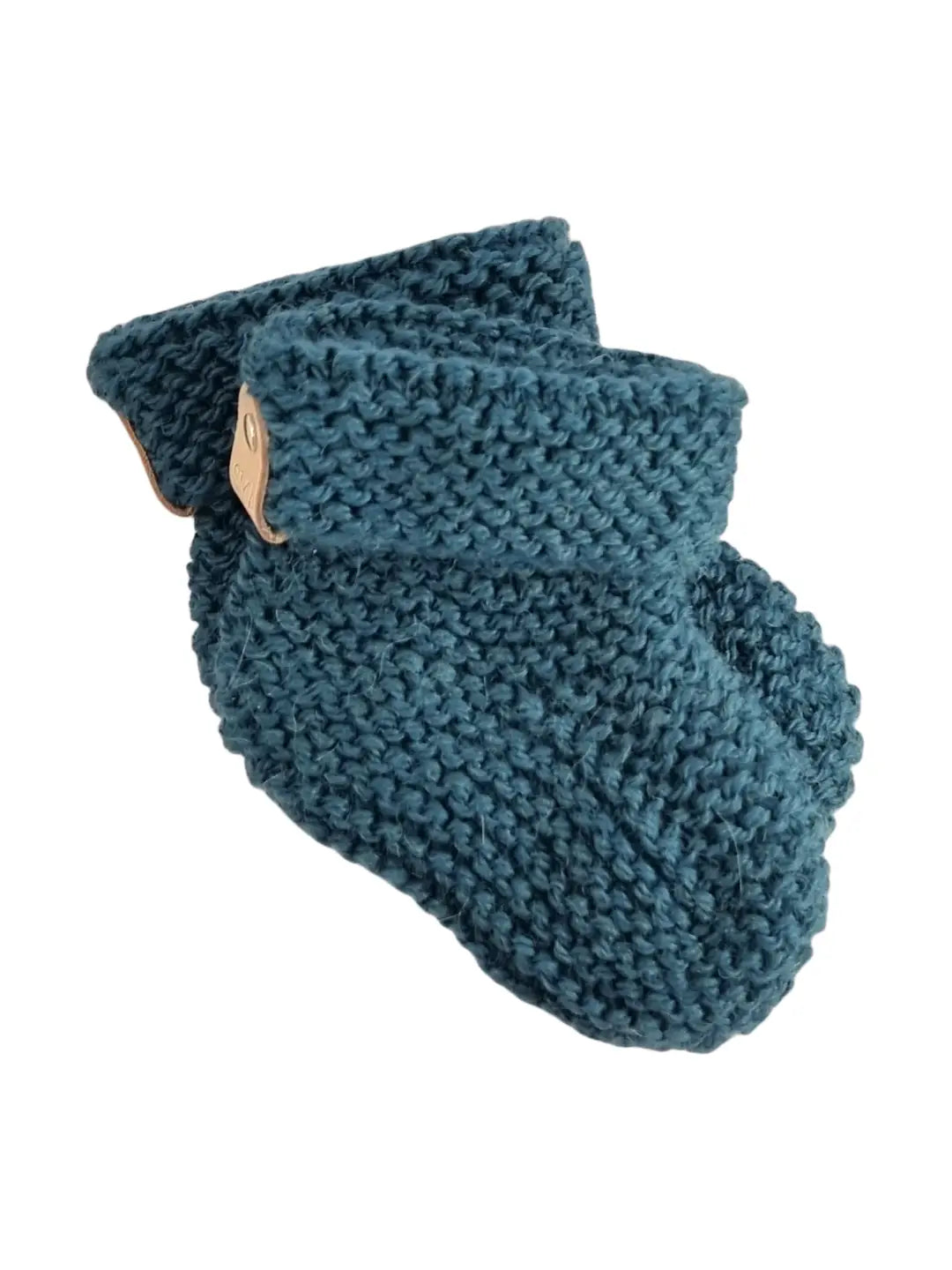 Hand Knitted Baby Booties | Duck Blue