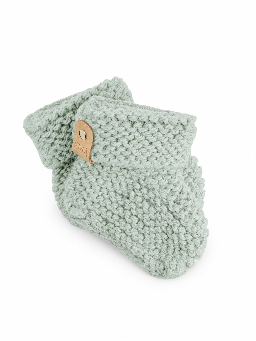 Hand Knitted Baby Booties | Seafoam