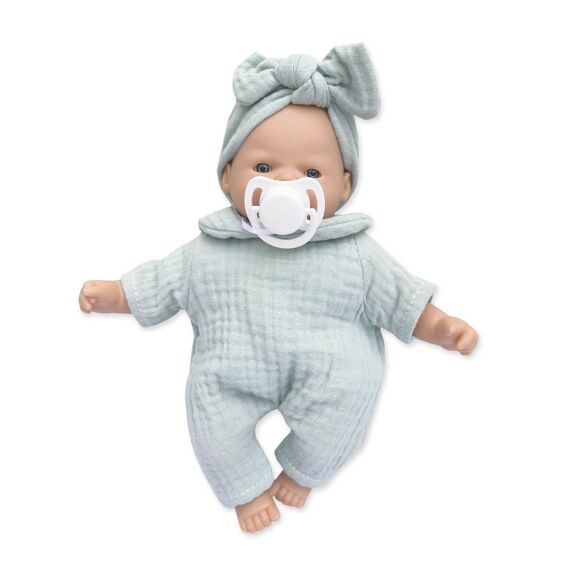 Small green doll with dummy