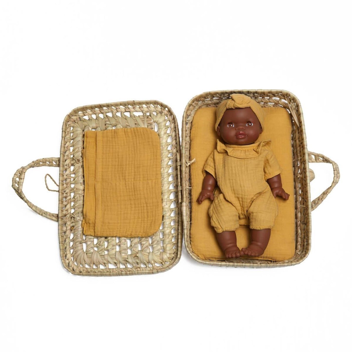 Boy doll in bag