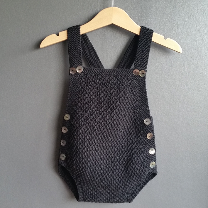 BABBLE handknitted baby romper in cotton