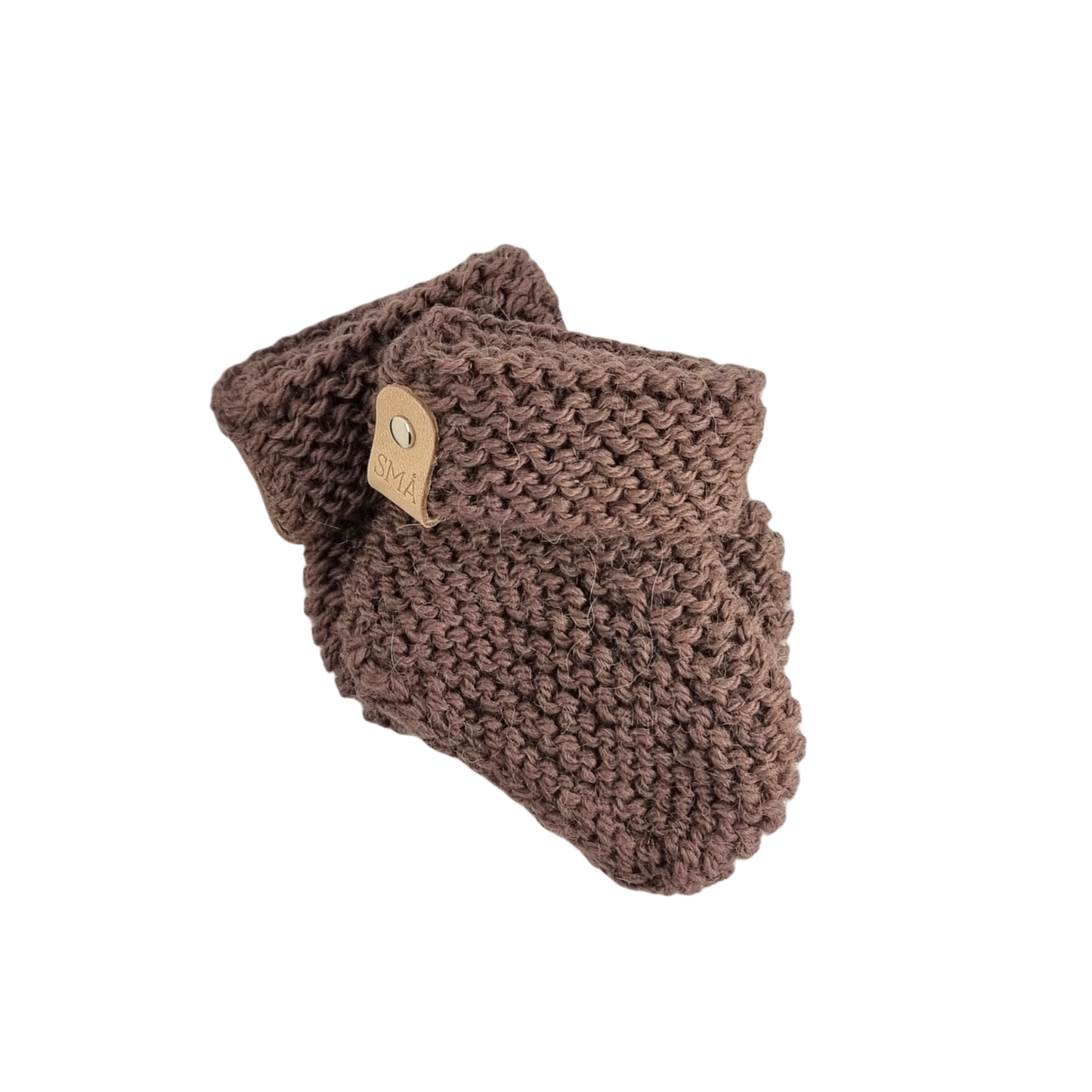 CRIA hand knitted booties - chocolate