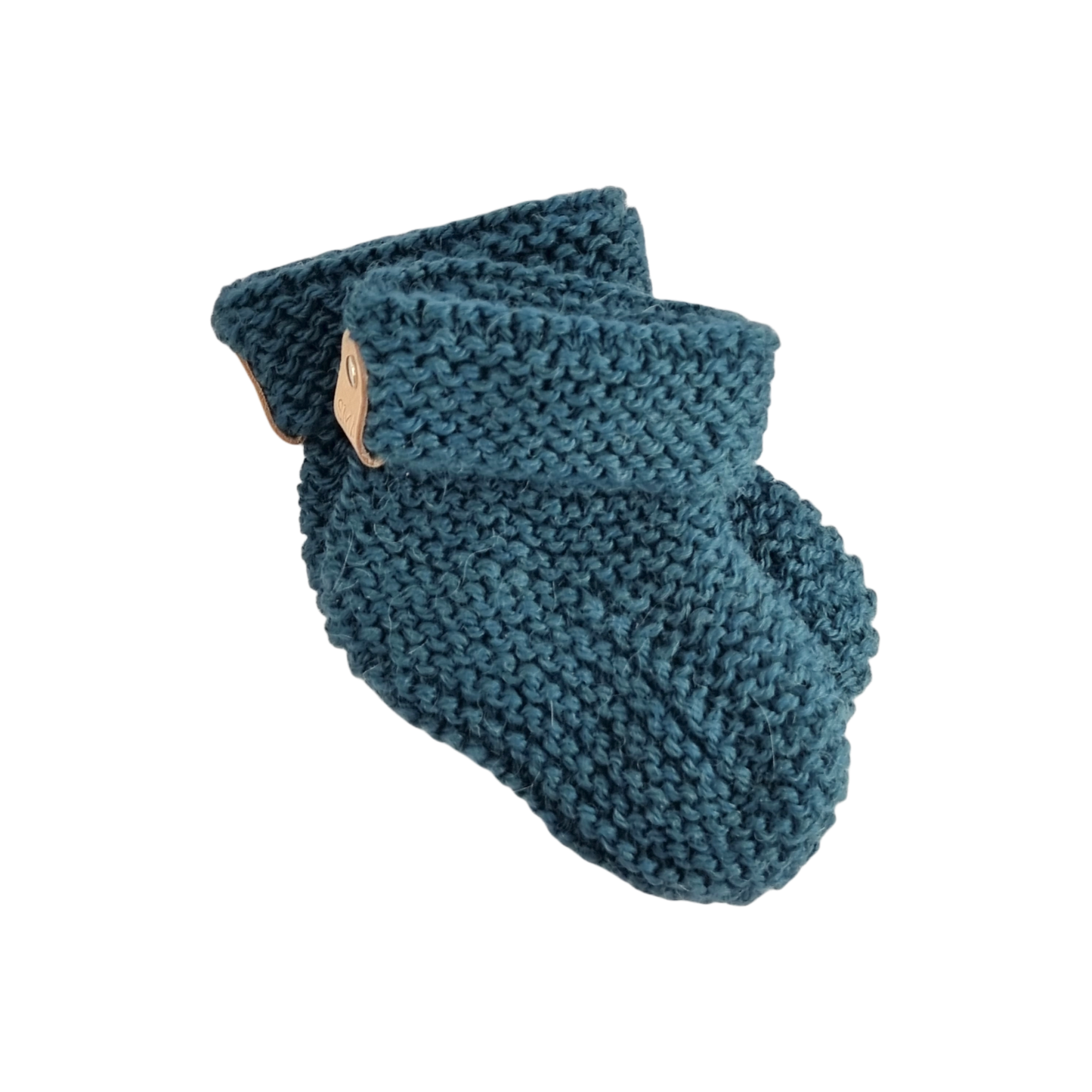 CRIA hand knitted booties - duck blue