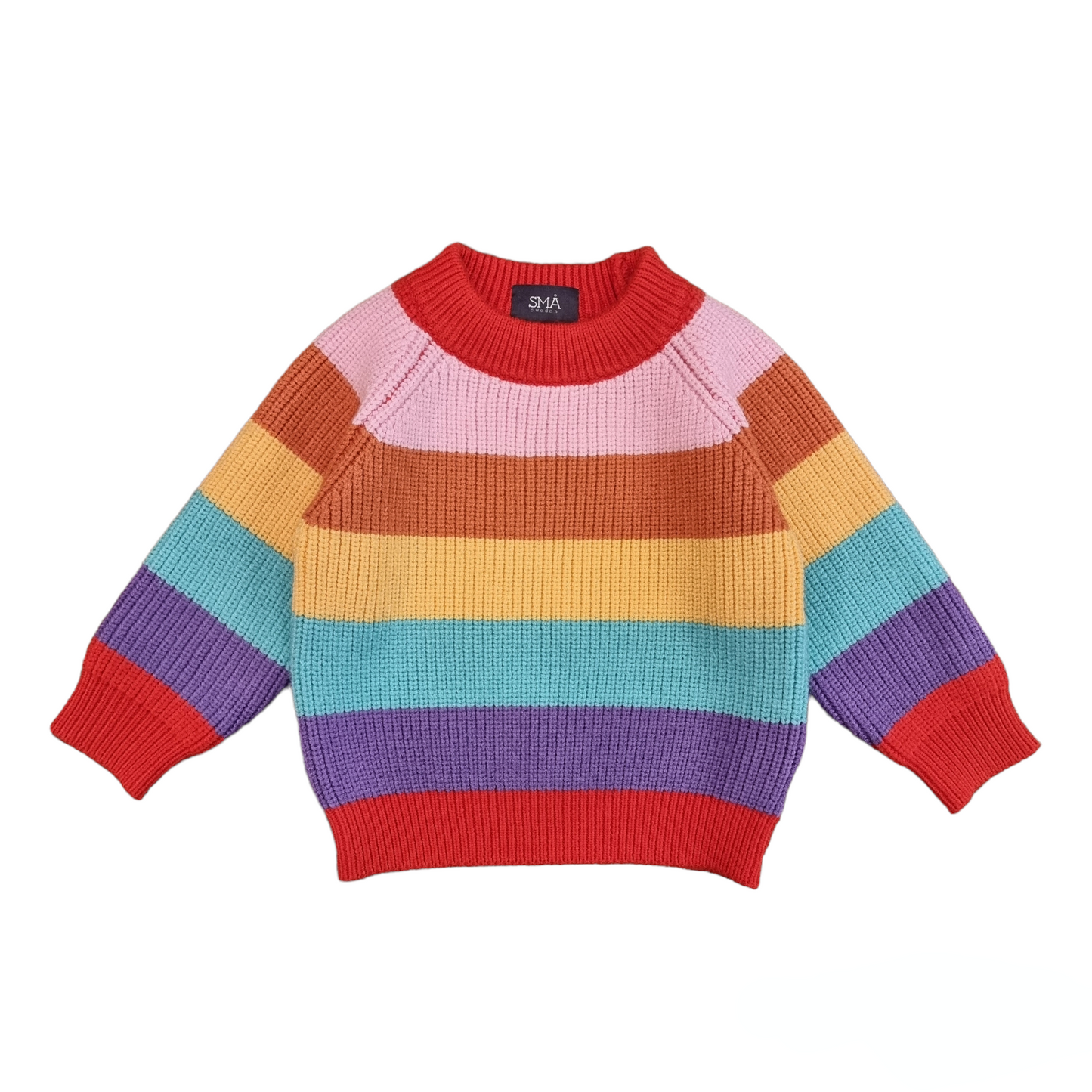 Kids' chunky knit rainbow sweater