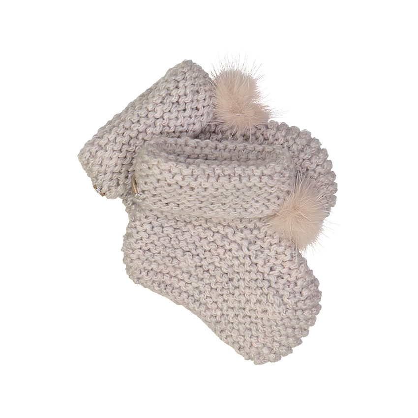 FANCY hand knitted newborn socks in merino and silk