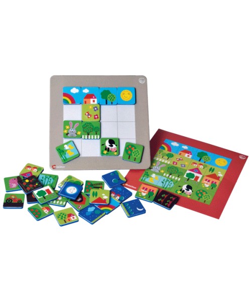 Ma Petite Ferme Mosa'Jeux Magnetic Puzzle by SEPP - French Language Farm Mosaic Toy for Kids 3+