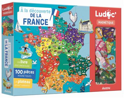 À la Découverte de la France Magnetic Toy - French Language Educational France Map Kit for Kids 6+