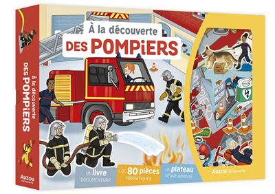 À la Découverte des Pompiers Magnetic Toy - French Language Educational Firefighters Kit for Kids 6+