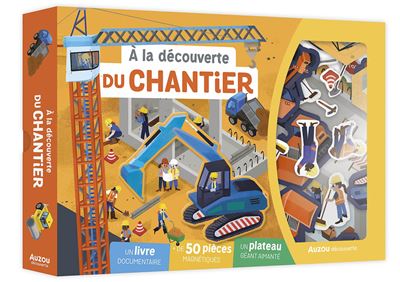 À la Découverte du Chantier Magnetic Toy - French Language Educational Construction Site Kit for Kids 6+