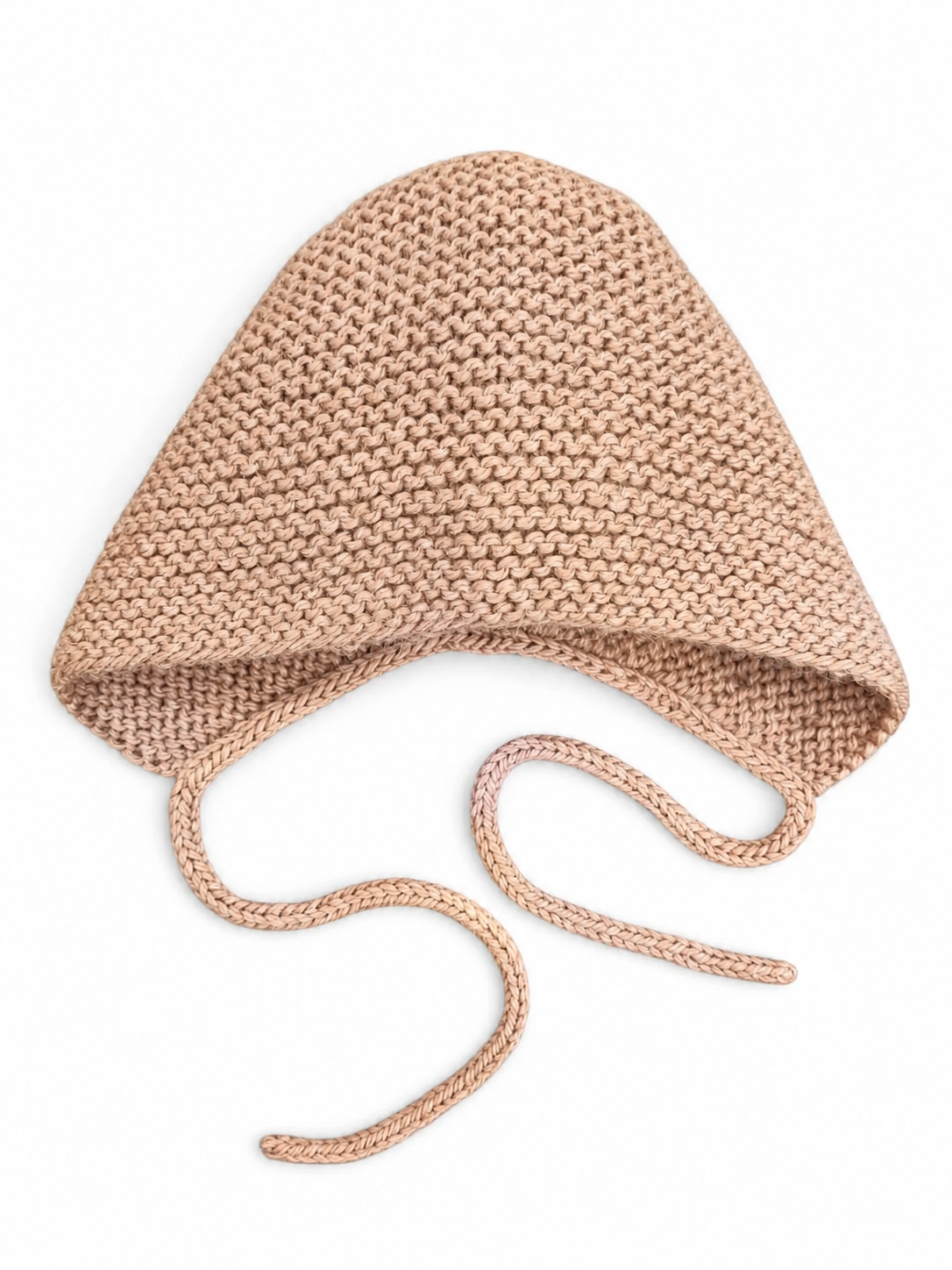 Hand Knitted Baby Bonnet | Apricot