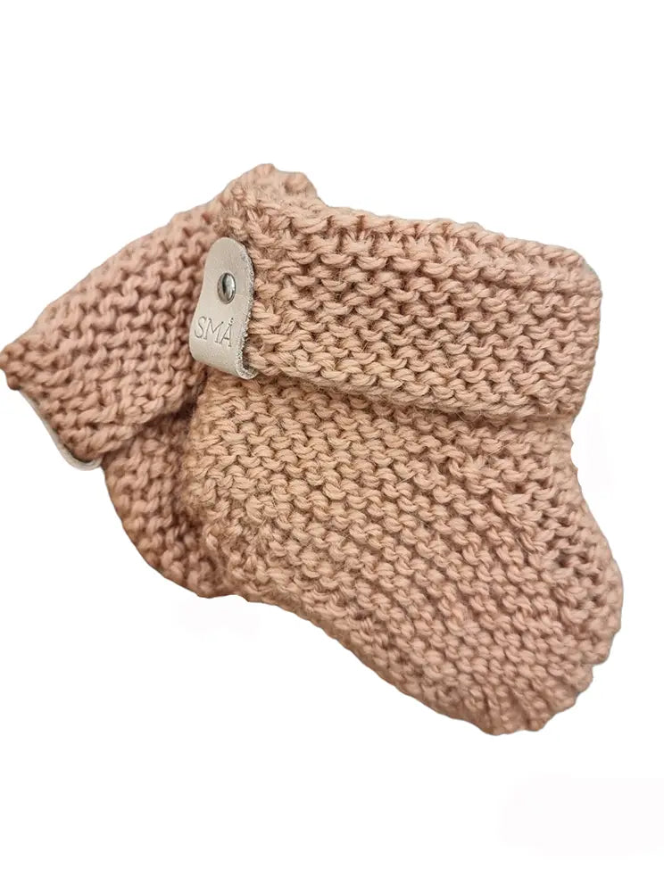 Hand Knitted Baby Booties | Apricot