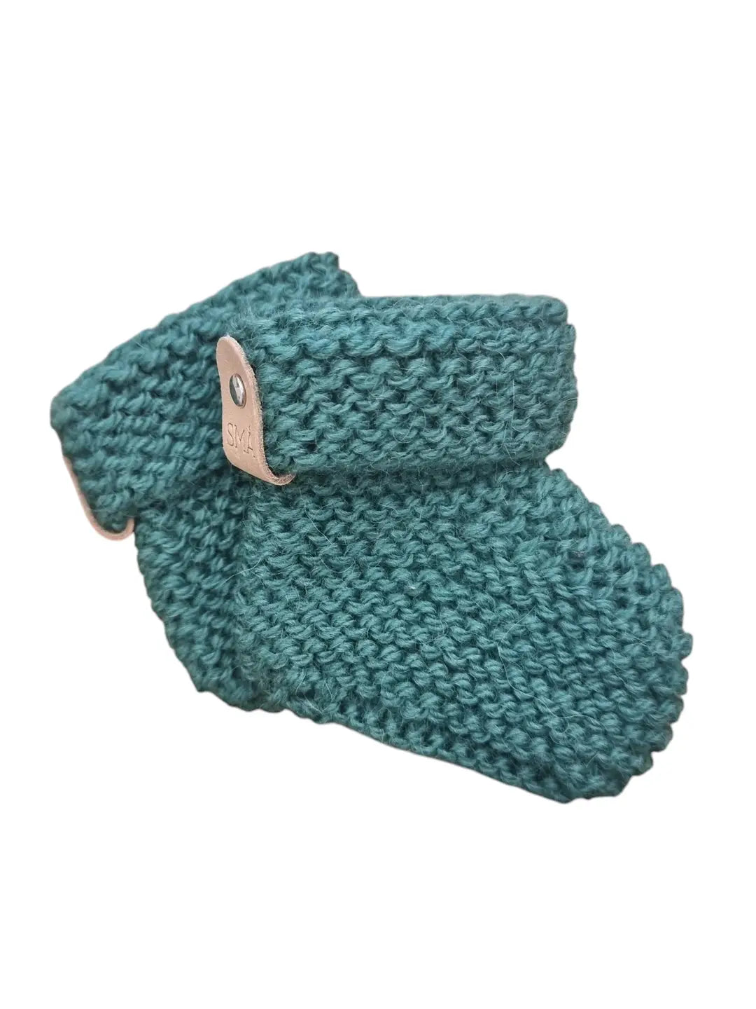 Hand Knitted Baby Booties | Fir Green