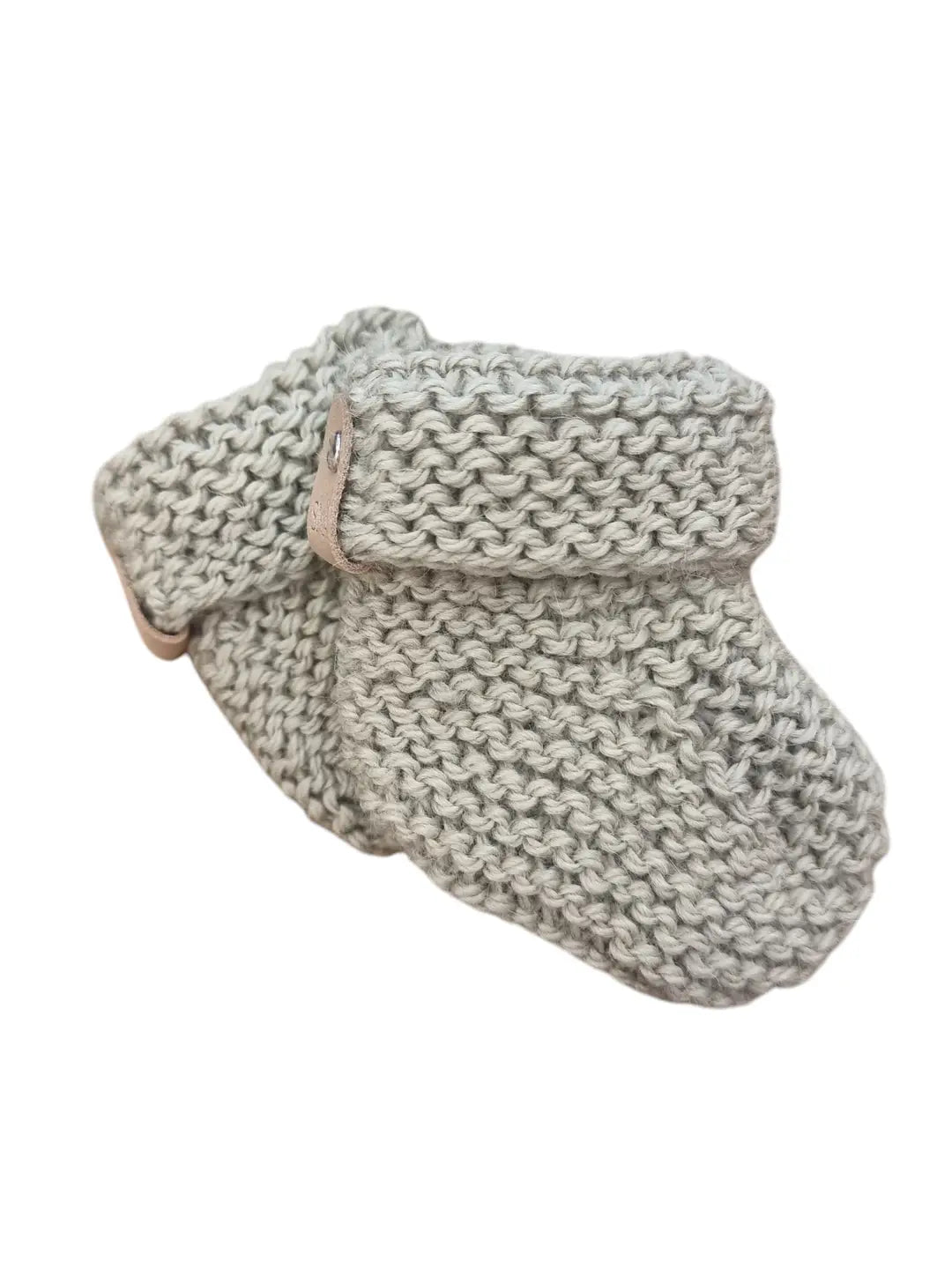 Hand Knitted Baby Booties | Sand