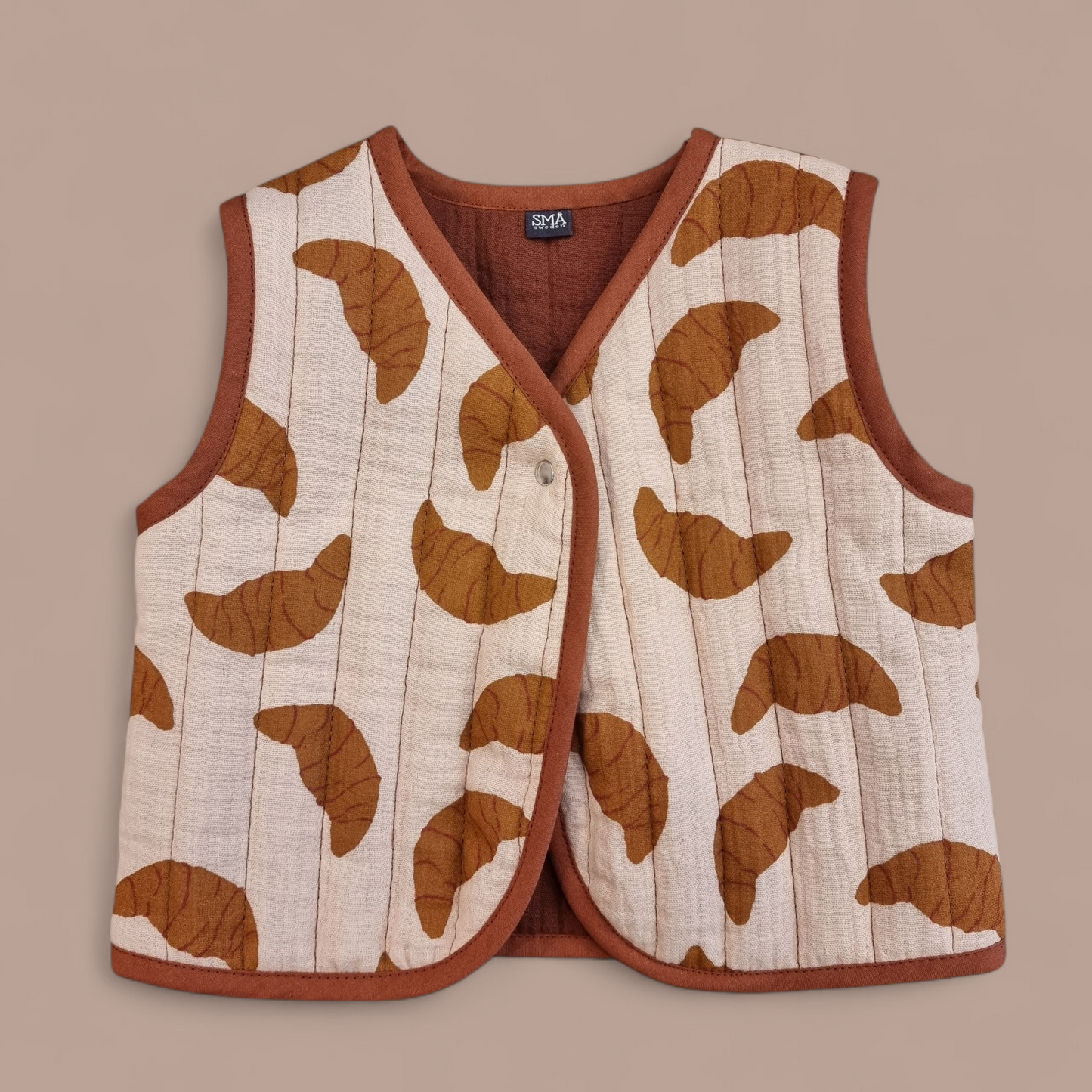 Croissant Dreams Quilted Vest in Organic Cotton Muslin