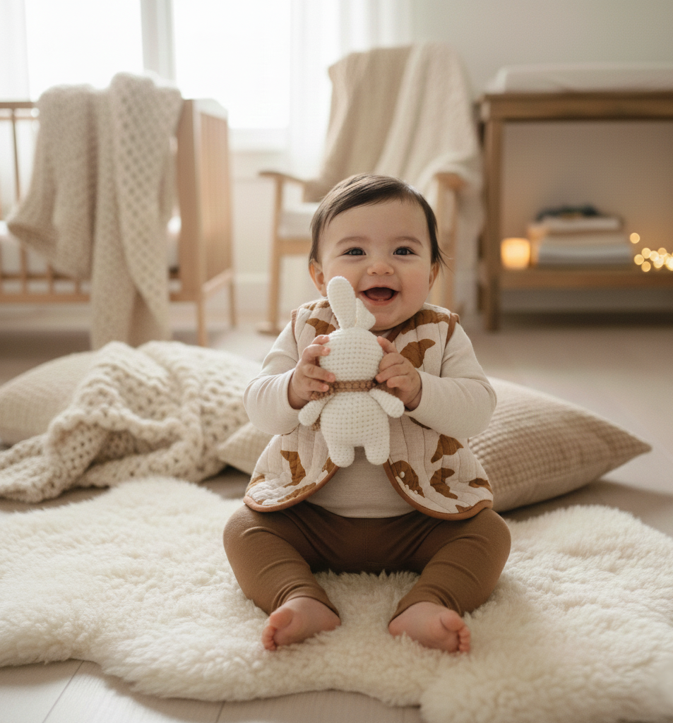 Croissant Dreams Quilted Vest in Organic Cotton Muslin