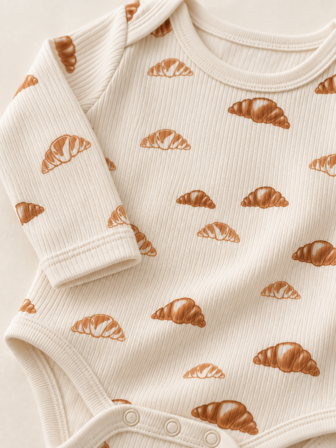 Babys' long sleeve organic CROISSANT bodysuit