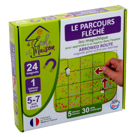 Le Parcours Fléché Magnetic Game by SEPP - French Language Spatial Orientation Toy for Kids 5-7