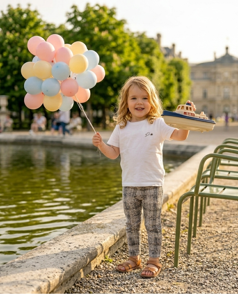 Bee Embroidered Cotton Tee for Kids | Handmade in Paris