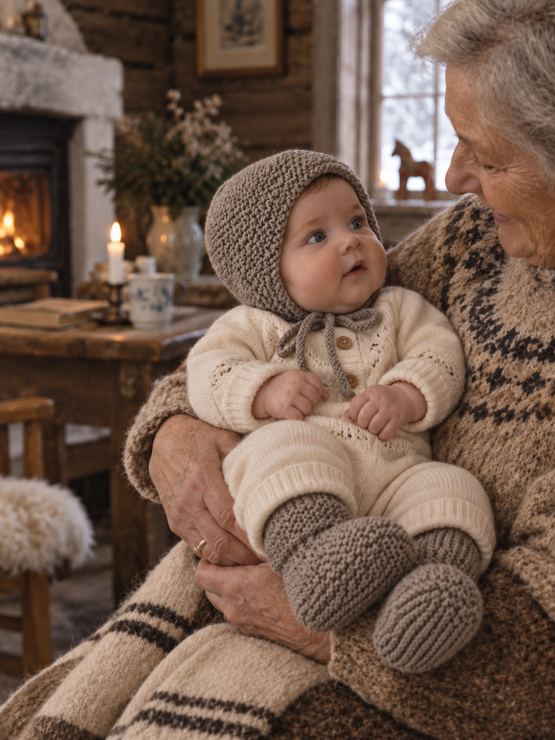 Hand Knitted Baby Booties | Gray