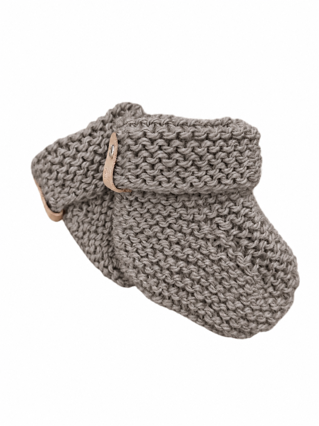 Hand Knitted Baby Booties | Gray