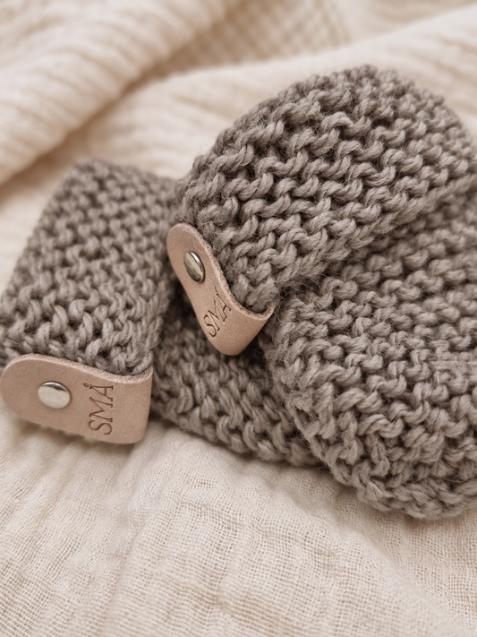 Hand Knitted Baby Booties | Gray