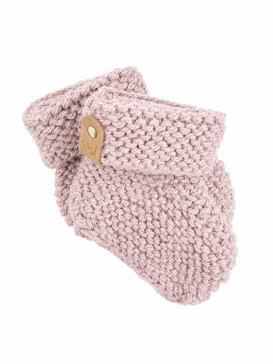 Hand Knitted Baby Booties | Dusty Pink