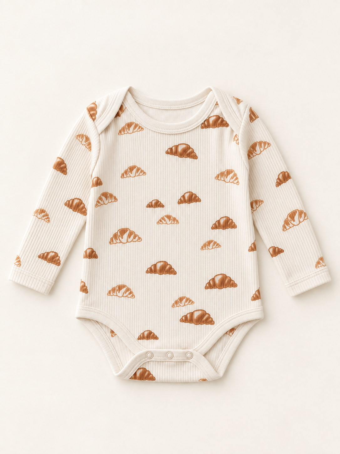 Babys' long sleeve organic CROISSANT bodysuit