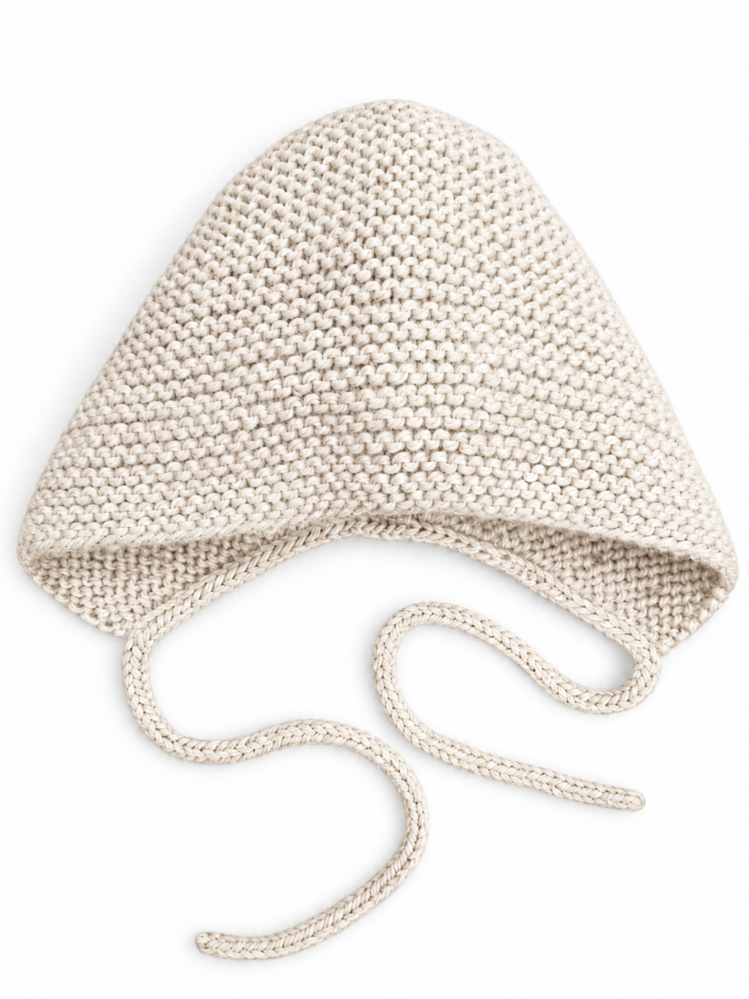 Hand Knitted Baby Bonnet | Natural White