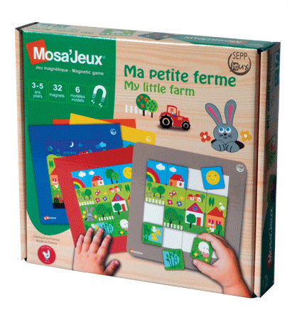 Ma Petite Ferme Mosa'Jeux Magnetic Puzzle by SEPP - French Language Farm Mosaic Toy for Kids 3+