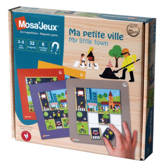 Ma Petite Ville Mosa'Jeux Magnetic Puzzle by SEPP - French Language City Mosaic Toy for Kids 3+
