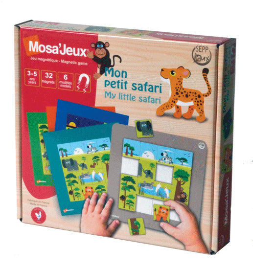 Mon Petit Safari Mosa'Jeux Magnetic Puzzle by SEPP - French Language Safari Mosaic Toy for Kids 3-5