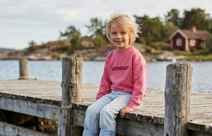 Kids' AMOUR organic sweat - perfect pink