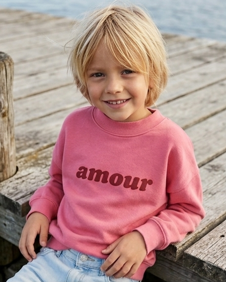 Kids' AMOUR organic sweat - perfect pink