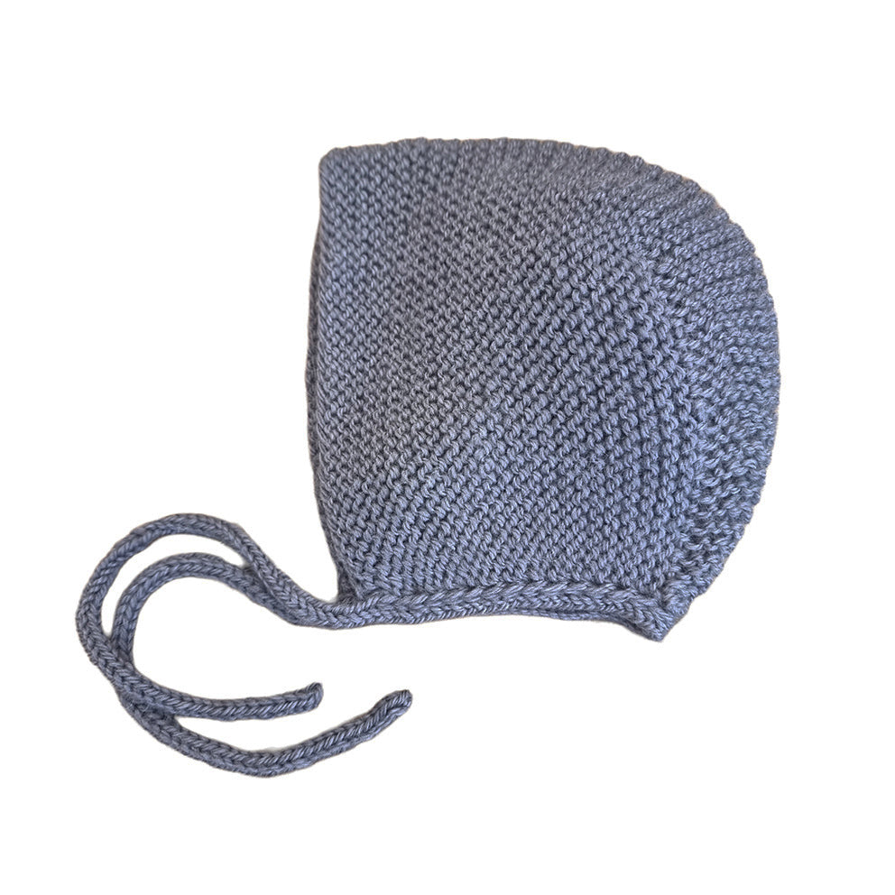 CHARLIE hand knitted baby bonnet - gray