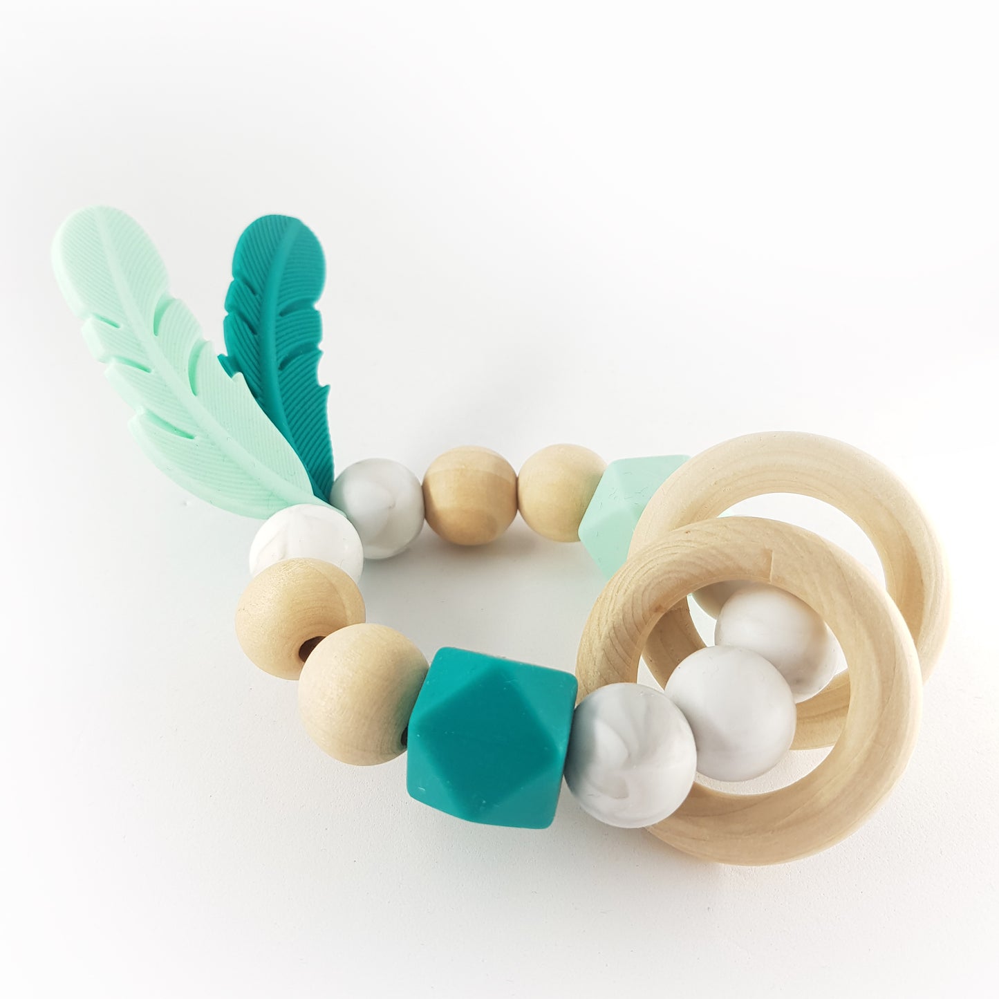 FEATHER teether, duck blue