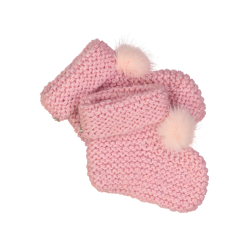 FANCY hand knitted newborn socks in merino and silk